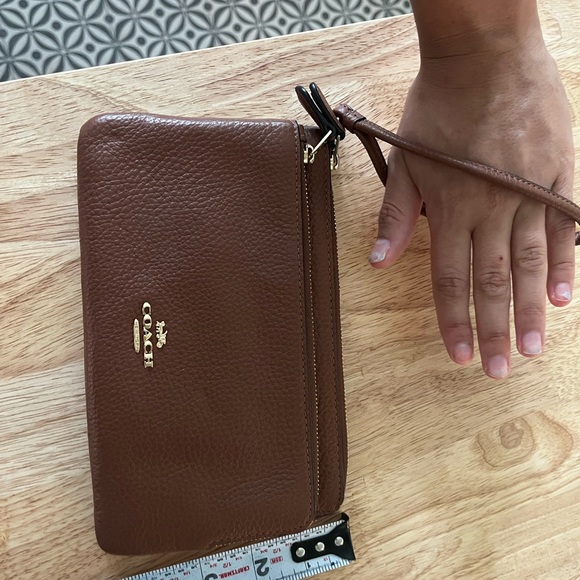 Coach Tan Leather Wristlet - Picture 9 of 10